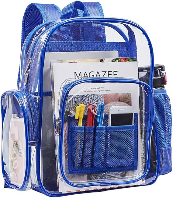 Heavy Duty Clear Backpack, Transparent Backpacks with Large Multi