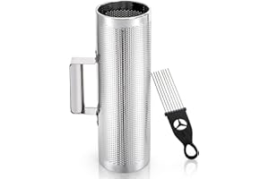 Foraineam Stainless Steel Guiro with Scraper, 12" x 4" Professional Latin Hand Percussion Instrument, Band Accompaniment Musical Training Tool Metal Guiro Shaker Instrument