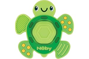 Nuby Teethe N' Pop Sensory Play Teether - Baby Teething Toy - 3+ Months - Turtle - Baby Stocking Stuffers