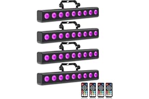 ENDYSHOW LED Stage Wash Light Bar,50W 9 LED 4IN1 RGBW DJ Stage Lights Bar with Remote Control Sound Activated DMX512 Party Li