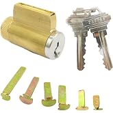 elox 6-Pin Key-in-Knob Solid Brass Lock Cylinder for Multiple Schlage Series(Full List in Description), Deadbolts, Levers &amp; Knob Locks, SC1 Keyway 2 Keys