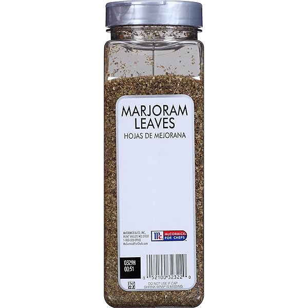MCCORMICK CULINARY MARJORAM LEAVES, 4 OZ – ONE 4 OUNCE CONTAINER OF MARJORAM SPICE FOR A BITTER, MINTY FLAVOR, IDEAL IN STEWS, SALADS, PORK AND BEEF DISHES AND SAUCES