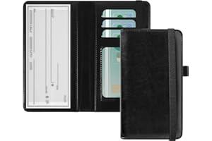 ACdream Checkbook Cover, Leather RFID Blocking Check Book Wallet, Protective Premium Business and Personal Duplicate Checks Holder, with Credit Card Slot for Women Men