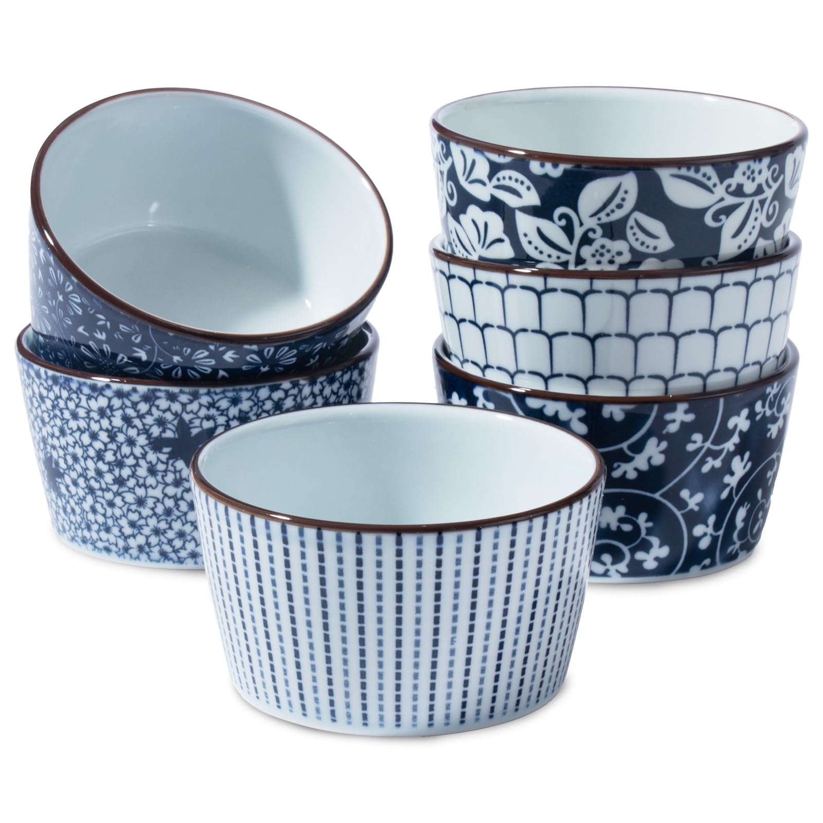 Photo 1 of 6 Oz Ceramic Ramekins, Creme Brulee Ramekins Oven Safe for Pudding, Creme Brulee, Dipping Sauce Bowls, Ramekins for Baking Souffle, Ice Cream,set of 6