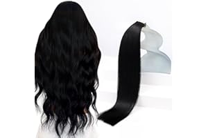 Sunny Hair Tape in Hair Extensions Human Hair 18inch Remy Hair Extensions for Women Real Human Hair Jet Black Invisible Tape 