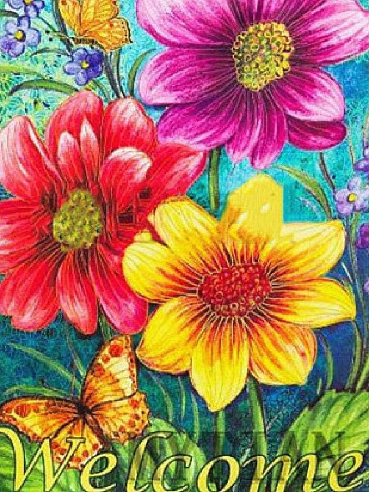 GAGALAM Adult Puzzle Jigsaw 1000 Pieces Butterfly Red Yellow Daisy Flower.Picture Photo Home Decor