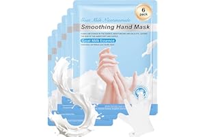Hand Mask Set-6 Pairs Goat Milk Moisturizing Hand Mask, Nourish Gloves for Dry Cracked Hand, Repairing Hydrating Gloves Home 