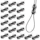 20Pcs M3 304 Stainless Steel Duplex Wire Rope Clips, Duplex Double Bolt Cable Clamps, Reusable 2-Post Wire Rope Clip for 1/8Inch (1.5mm-3mm) Diameter Wire Cable/Wire Rope, Wire Clamp Tool for Outdoors