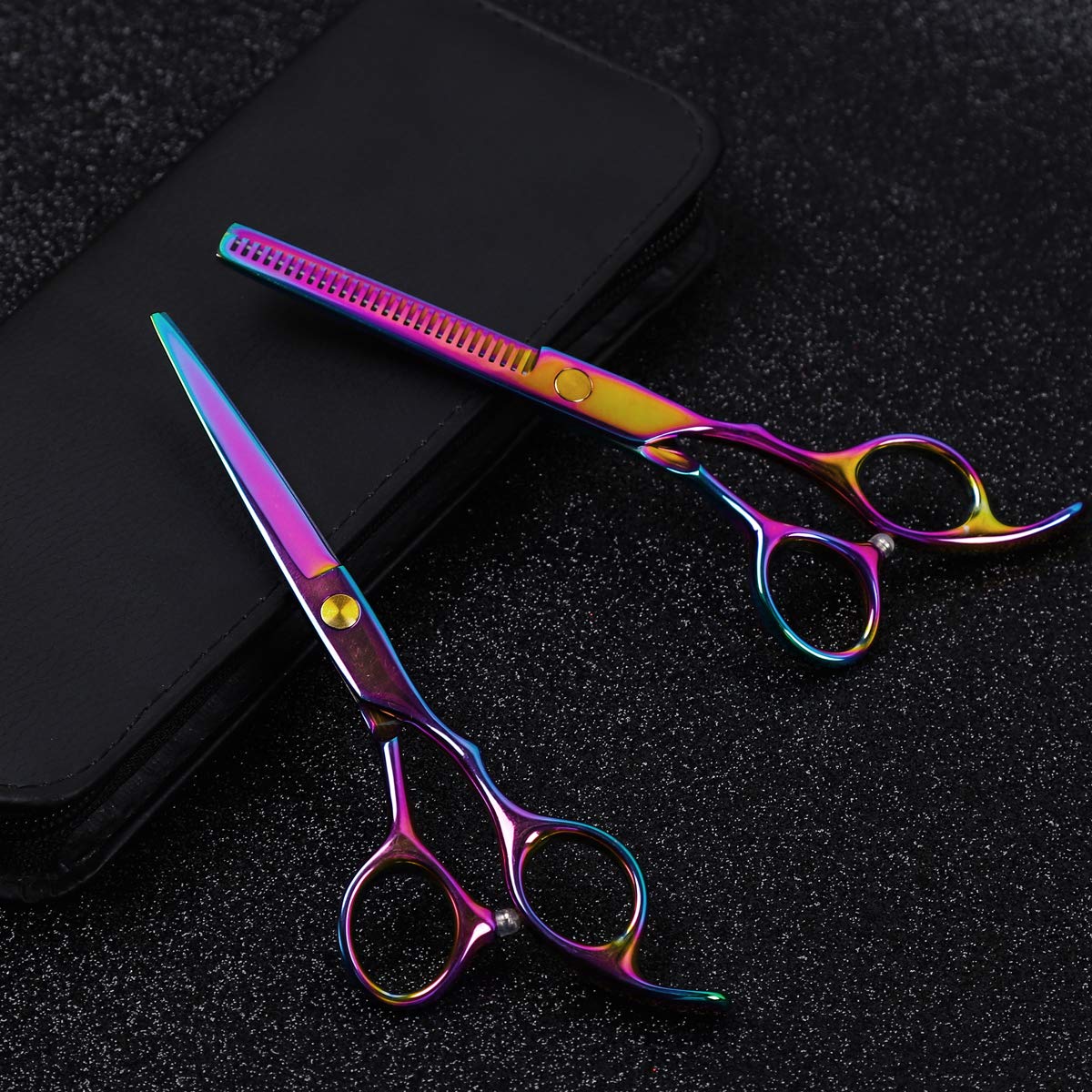 Professional Hair Cutting Scissors Set - Mansso 9 Pcs Hairdressing Scissors Kit, Hair Cutting Scissors, Thinning Shears, Hair Razor Comb, Clips, Scissors cloth, Leather Scissors Case, Professional Barbe : Beauty