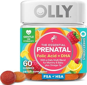 OLLY Prenatal Multivitamin Gummy, Daily Blend for Mommy & Baby - 60 Count