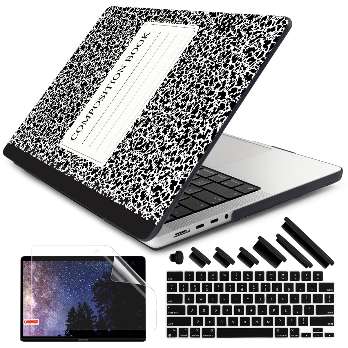 Photo 1 of DONGKE for M3 MacBook Pro 14 inch Case 2024 2023 2021 A2918 A2992 M2 A2779 M1 A2442 Pro/Max, Plastic Hard Shell Cover for Mac Pro 14" with Retina XDR Display & Touch ID, Composition Book