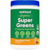 Nutricost Organic Super Greens Powder (30 Servings) Orange Sunrise Flavor - Superfood Supplement Drink Mix