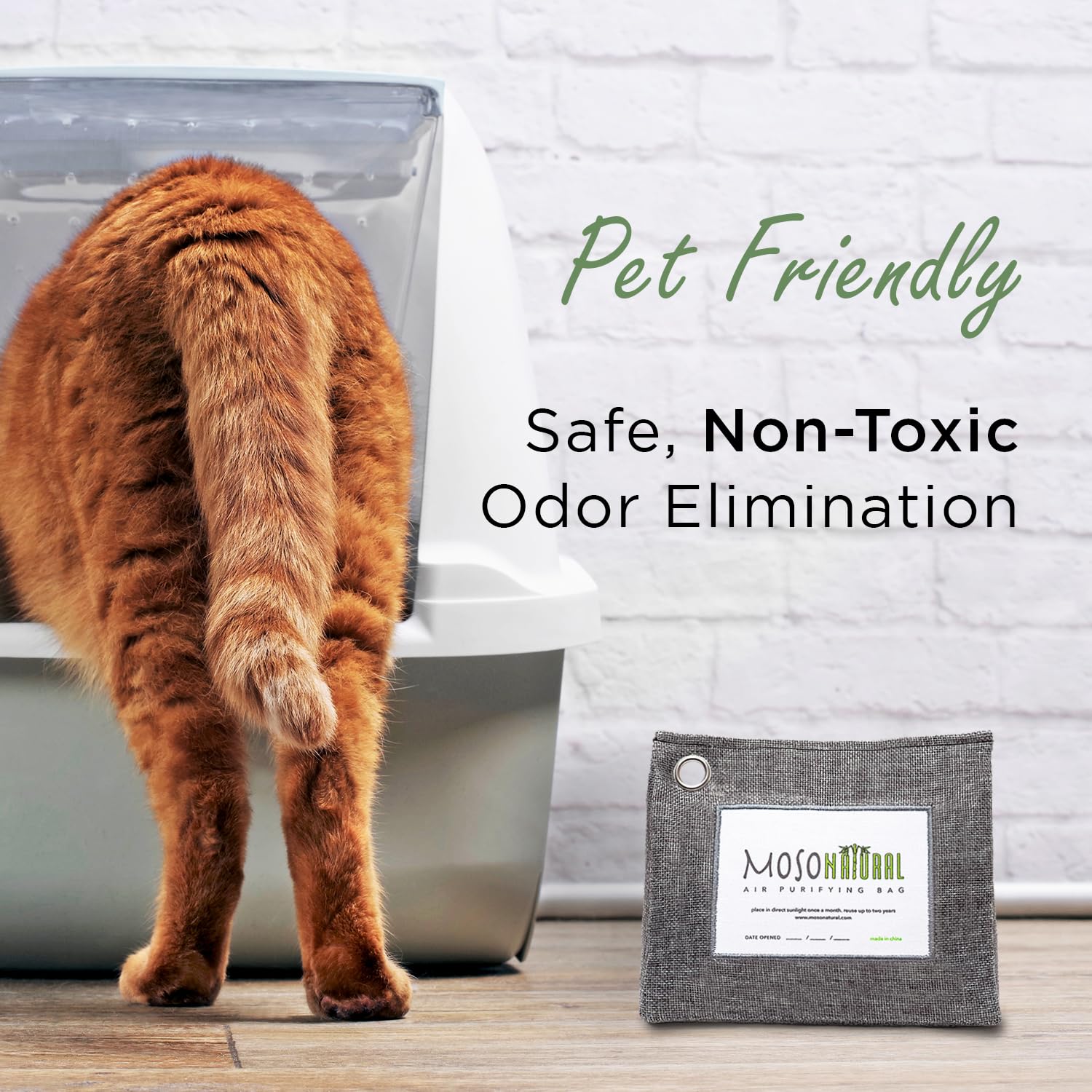 Moso Natural Air Purifying Bag 300g (10.58oz) Premium Bamboo Charcoal Odor Absorber for Home & Pet, Closet Odor Eliminator & Small Room Deodorizer, Charcoal Bags Last 2 Years, Unscented (5 Pack)