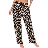 PrelerDIY Women Comfy Pajama Pants Stretch Sleepwear Lounge Pants With Pockets & Drawstring