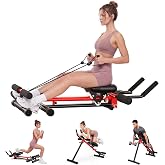 Rockvale Adjustable Ab Rowing Machine, 2-in-1 Ab Machine for Home, Foldable | Ab crunch, rowing &amp; Roman Chair workouts. 8-height adjustment, dual padded seats, 90% pre-assembled, up to 633 lb capacity
