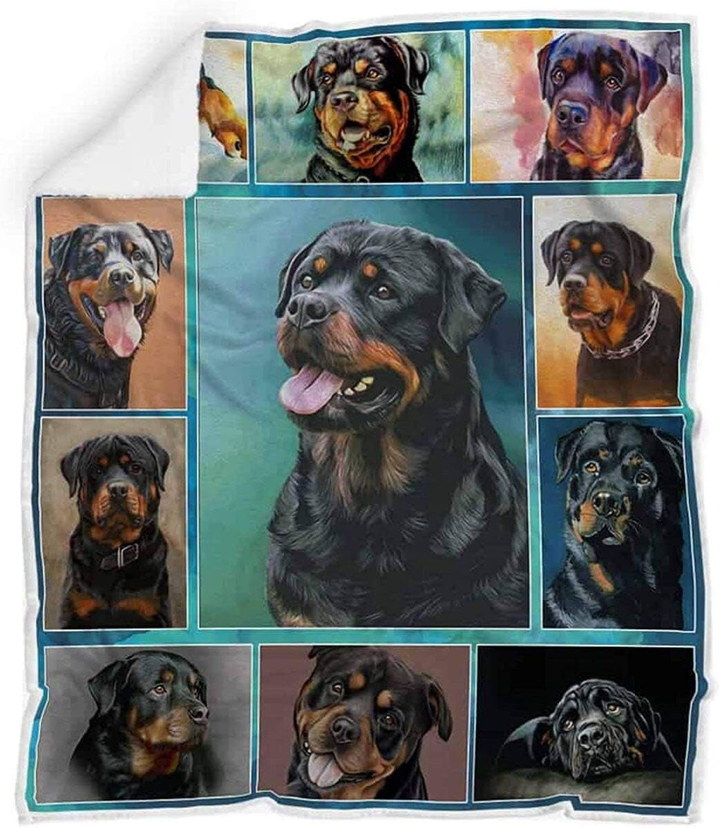 Rottweiler Blanket, to My Loves Blanket Sherpa Fleece Throw