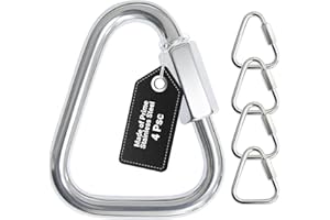 DAJOUJS Triangle Carabiner Clips for Slackline - Heavy Duty Stainless Steel Quick Link Chain Connector - 4/6 /8 Pack
