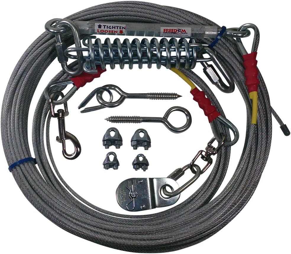 freedom aerial dog run cable