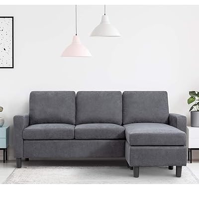 Walsunny Convertible Sectional Sofa with Reversible Chaise