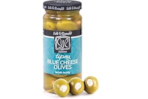 Sable & Rosenfeld Martini Tipsy Blue Cheese Olives 5 oz Jar (Pack of 1), Large Stuffed Green Olives, Cocktail Garnish, Perfect for Salads
