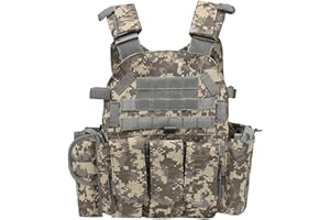 Camo Vest Quick Release Hunting Vest with Multi-Pocket Lightweight & Breathable & Adjustable for Training Hunting Outdoor Sec