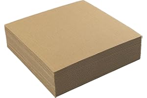 MBC MAT BOARD CENTER Mat Board Center, 25 Pack 8x8 Brown Cardboard sheet, 1/8 inch thick, Flat Corrugated Cardboard Inserts for Packing, Shipping, Mailing, Cardboard Backing, Art Craft Card Board