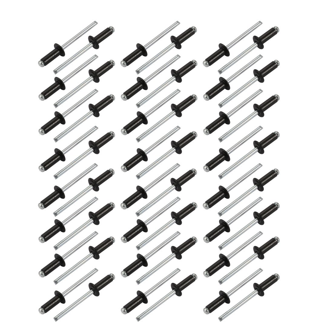 Sourcingmap M5x12mm Aluminum Open End Round Dome Head Blind Rivets Black 50pcs