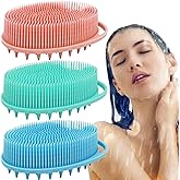 Soft Exfoliating Body Bath Shower Scrubber - Silicone Body Brush, 3 Pack for Kids and Adults with All Kinds of Skin