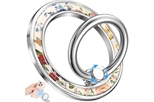 LISEVO Phone Ring Holder Compatible with MagSafe - Magnetic Cell Phone Grip for Women Girls Magnet Removable Finger Ring Grip Stand Cute Girly Vintage Flower for iPhone 17 16 15 14 13 Pro Max Plus Air