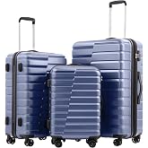 Coolife Lightweight Luggage with TSA Lock,3 Piece Set Blue | Suitcase Set with 360&deg; Smooth-Rolling Dual Spinner Wheels,Expandable,Durable Hard Shell Suitcase for Family Travel