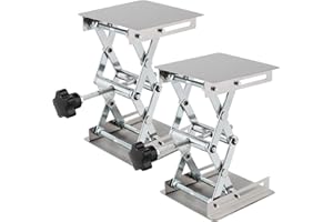 SEHOI 2 PCS 4 x4 Inch Lab Scissors Jack, Stainless Steel Lab Lift Platform, Lab Jack Lift Table, Lab Jack Stand Table Lift, Expandable Lift Height Range from 1.96 Inch to 6 Inch