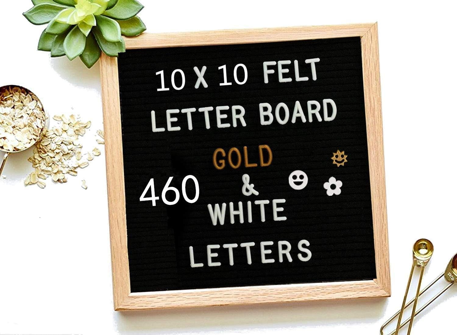 Felt Letter Board 10*10 inch Wooden Frame DIY Message Board Memo Menu