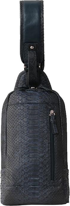 Amazon 株式会社 三京商会 Sankyo Shokai パイソン レザー ボディバッグ メンズ 本革 ショルダー バッグ 大きめ 蛇革 アイリスブルー ショルダーバッグ