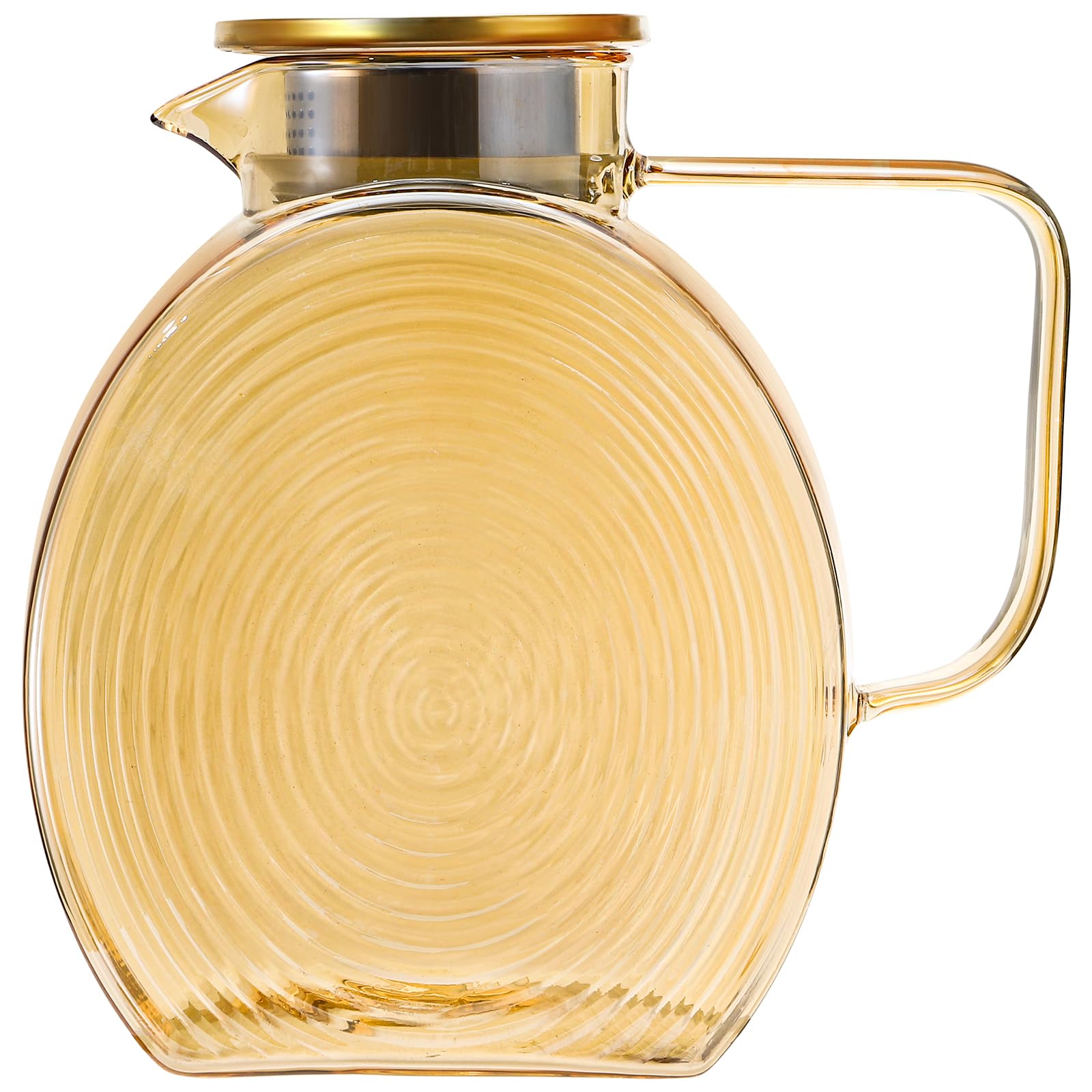 Photo 1 of Suwimut Glass Pitcher with Lid and Spout, 2.5 Liter 84 oz Jug Water Pitcher with Handle for Fridge, High Borosilicate Large Glass Carafe Jug for Hot/Cold Water Iced Tea Juice Coffee Milk Beverage