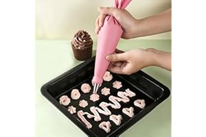 Durable Cake Decor Kit – 21pcs Reusable Silicone Bags, Tips & Scrapers-PINK