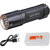 Fenix TK35R 5800 Lumen Tactical Flashlight with UV Light, USB-C Rechargeable High Lumen Long Range with Lumentac Organizer