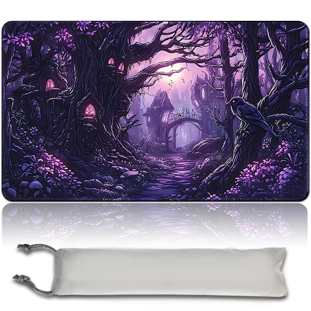 mtg game mat - 60cm x 35cm, original art, non-slip TCG game mat with rubber floor and sewn edges, Commander TCG Rollbar & Folding Card Mat (No Zone,mtg49-1)