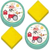 Barnyard Birthday Farm Animals Paper Dinner Plates and Lunch Napkins (Serves 16)