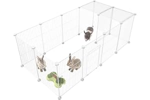 HOMIDEC Pet Playpen,Small Animals Cage DIY Wire Yard Fence with Door for Indoor/Outdoor Use,Portable for Puppies,Kitties,Bunny,Turtle 48" x 24" x 16"