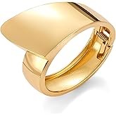 HUAYUNFANG Chunky Gold Bangle Bracelet for Women Thick Irregular Gold Chunky Bracelets Statement Bracelet Trendy Jewelry