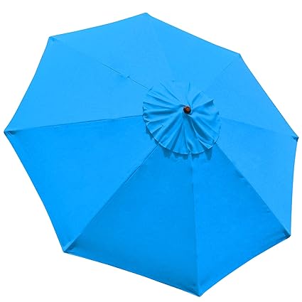 9ft Umbrella Canopy 8 Ribs in (Canopy Only) (Blue)