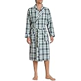 Latuza Men's Woven Cotton Robe Long Sleeves Bathrobe
