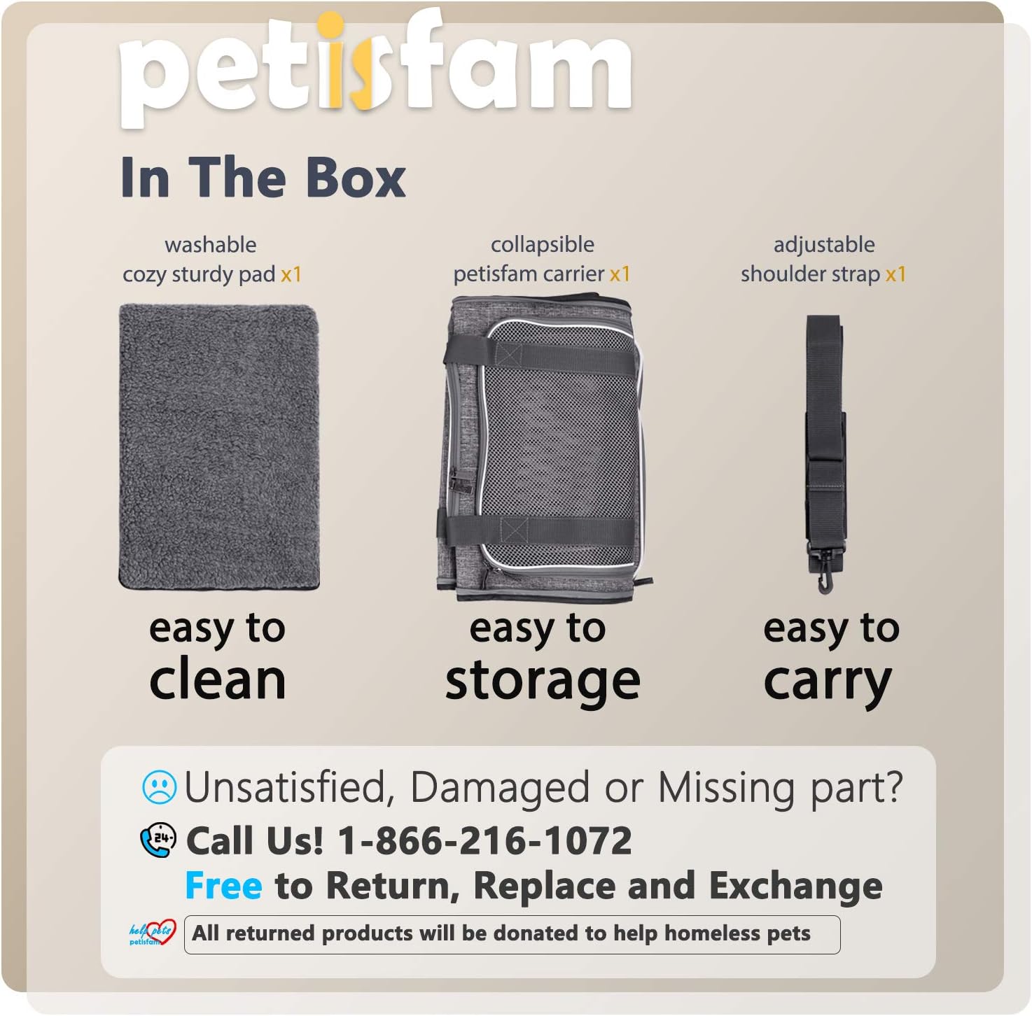 petisfam Top Load Cat Carrier for Medium Cats, Collapsible and Escape Proof : Pet Supplies