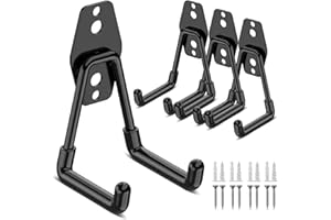 Garage Hooks Wall Mounted, 4 Pcs Heavy Duty Garage Hanger, Garage Storage Utility Hooks for Hanging Ladder, Shovels, Hoses, G