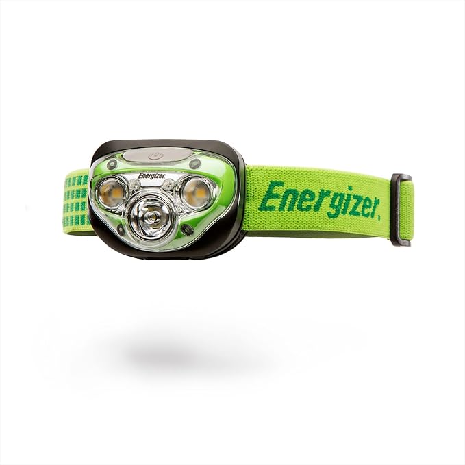 Energizer Head Torch, Vision HD+ Headlamp, 250 Lumens Head Light, Green Health