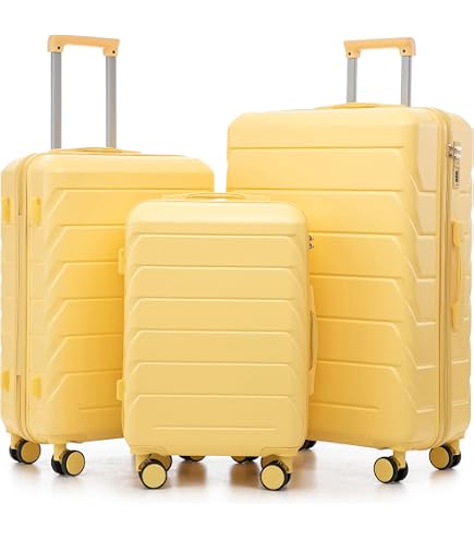 Amazon.com | 3 Luggage Sets, ABS Hardshell Suitcase Spinner Wheels