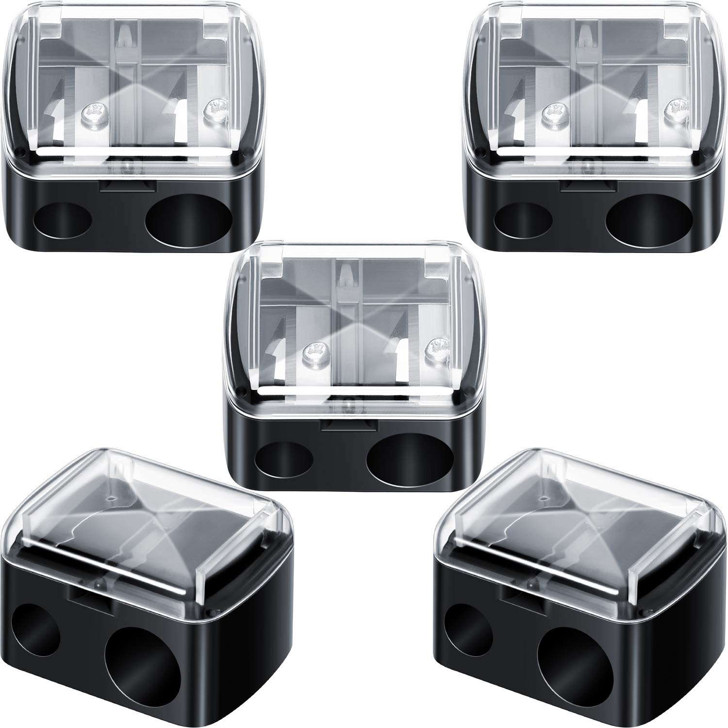 Chuangdi 5 Pack Cosmetic Pencil Sharpener Dual Sharpener Eye Makeup Pencil Sharpener