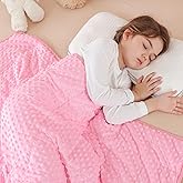 Sivio Weighted Blanket, Minky Dots Weighted Blanket,Soft and Cozy Cooling Heavy Blanket for Bed, Calm and Nap, School and Home,3lbs 36 x 48inches, Pink