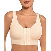 FeelinGirl Mastectomy Bras for Women Compression Post Op Surgery Bra Front Closure Surgical Recovery Everyday Bra