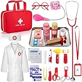 XZZO Doctor Kit for Kids, 36 Pcs Pretend Doctor Playset kit for Toddlers 3-5 with Medical Bag & Real Stethoscope ,Toddler Doctor Play Set for Boys and Girls Fun Role Playing Game Doctor Play Gift